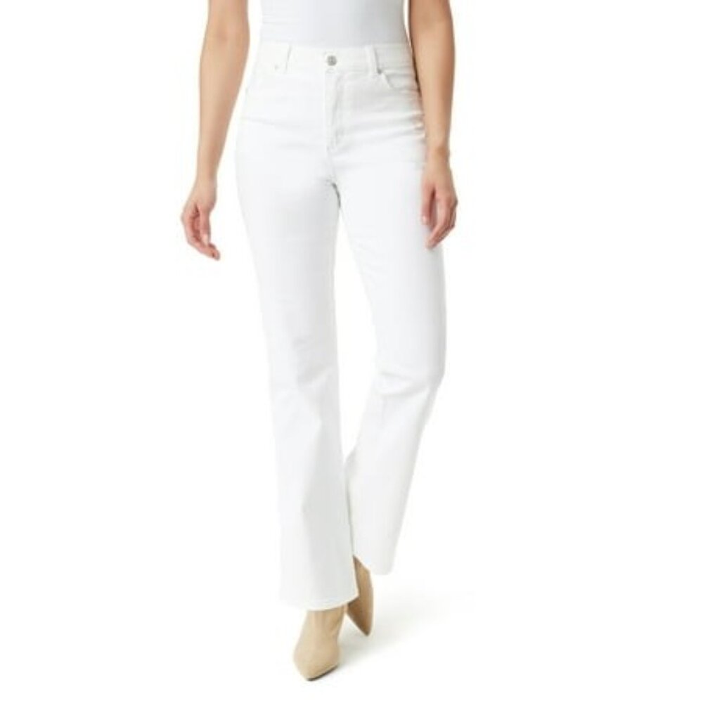 Gloria Vanderbilt Amanda Classic Rise Bootcut Jeans, Size: 16S, Vintage White